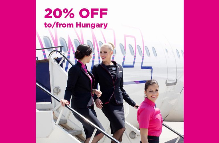 Wizzair: Билеты в и из Венгрии со скидкой 20%