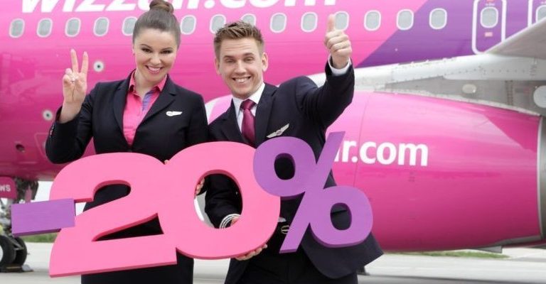 Минус 20% для всех на все рейсы WizzAir