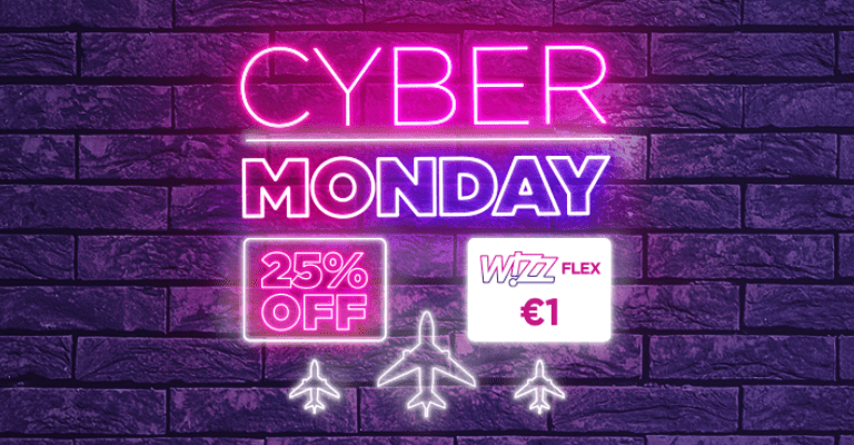 WizzAir: скидка 25% + Wizz FLEX за 1€